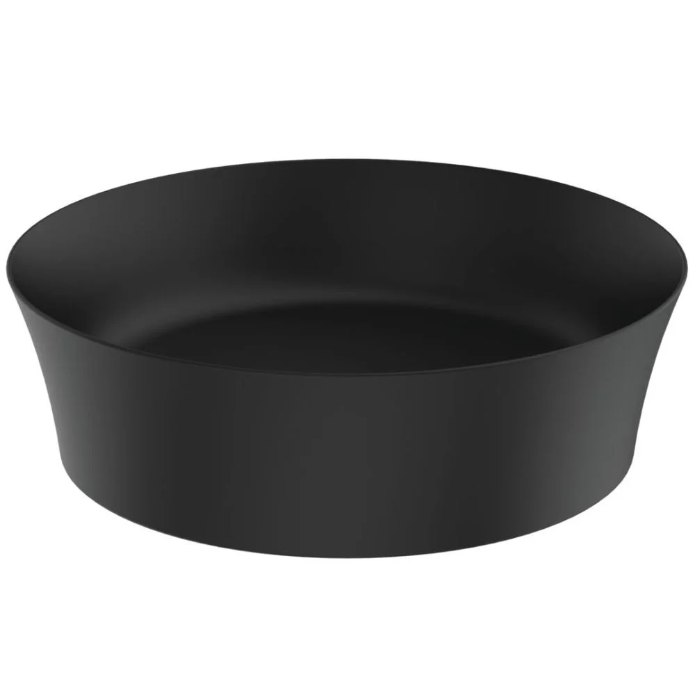 Lavoar pe blat negru mat 40 cm, rotund, fara preaplin, Ideal Standard Ipalyss