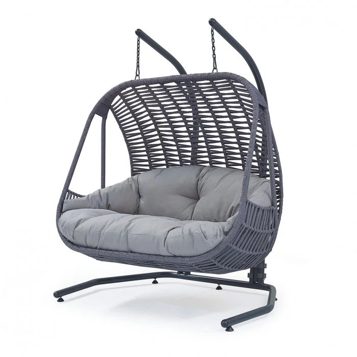 Leagan suspendat BALINA, gri antracit, 193x150x110 cm