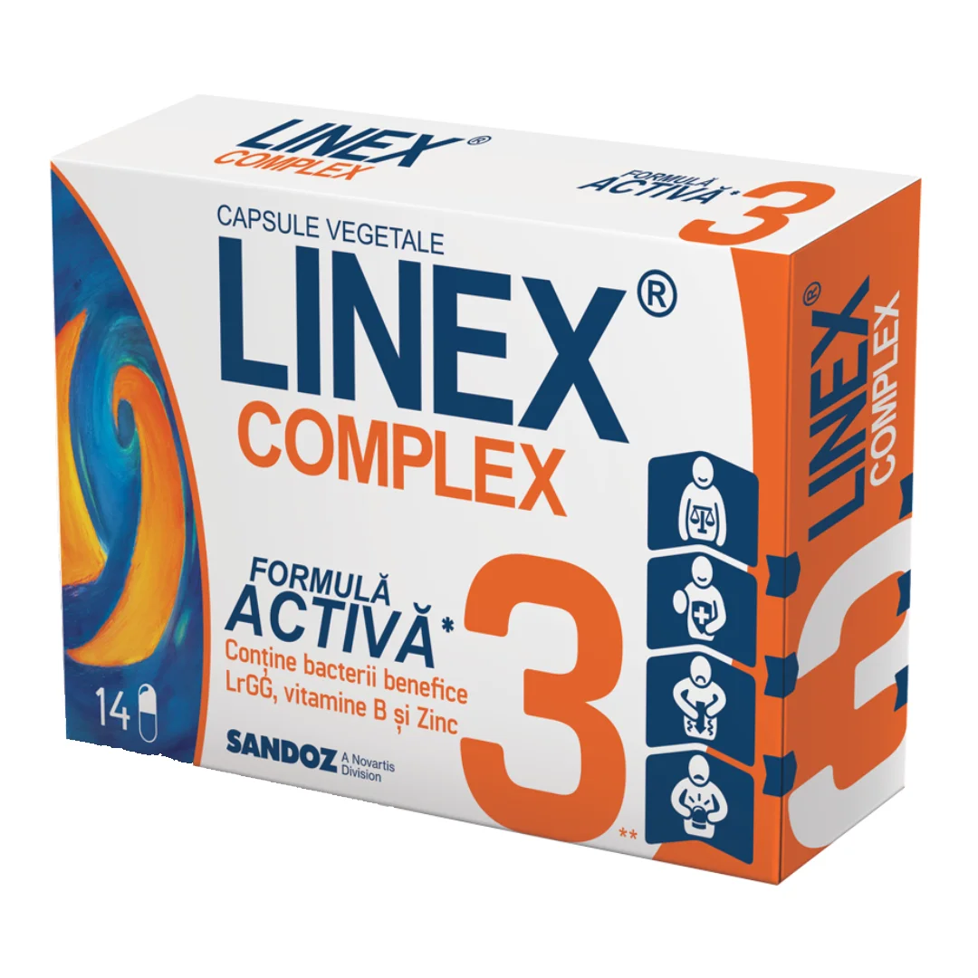 Linex Complex, 14 capsule vegetale, Sandoz