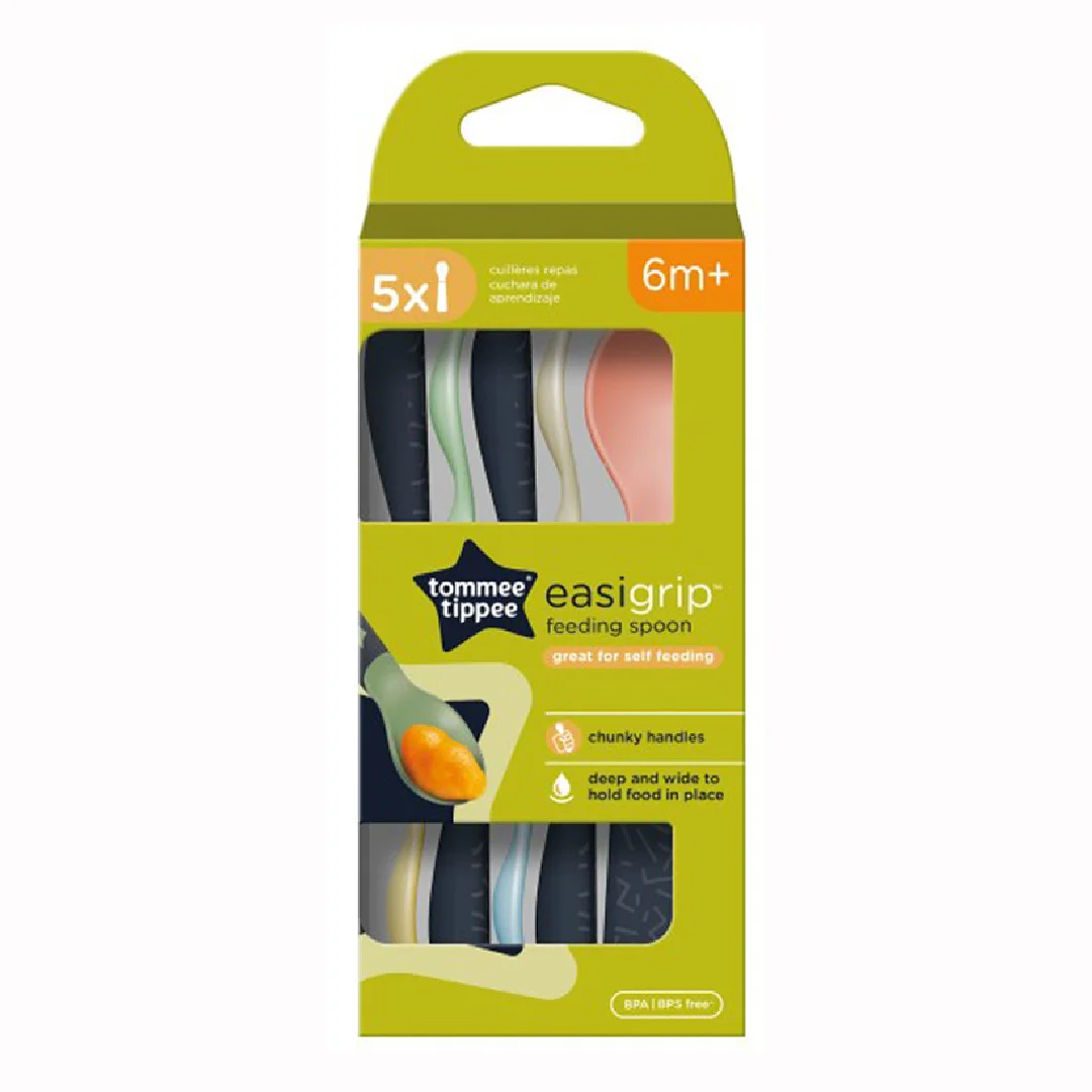 Lingurite ergonomice 6l+, multicolor, 5 bucati, Tommee Tippee