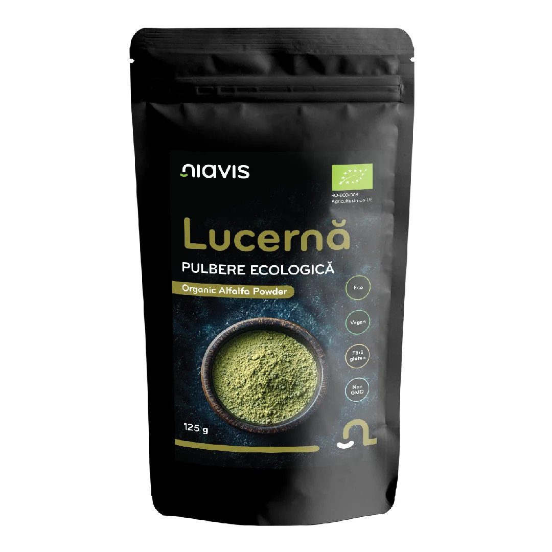 Lucerna Alfalfa pulbere ecologica, 125 g, Niavis