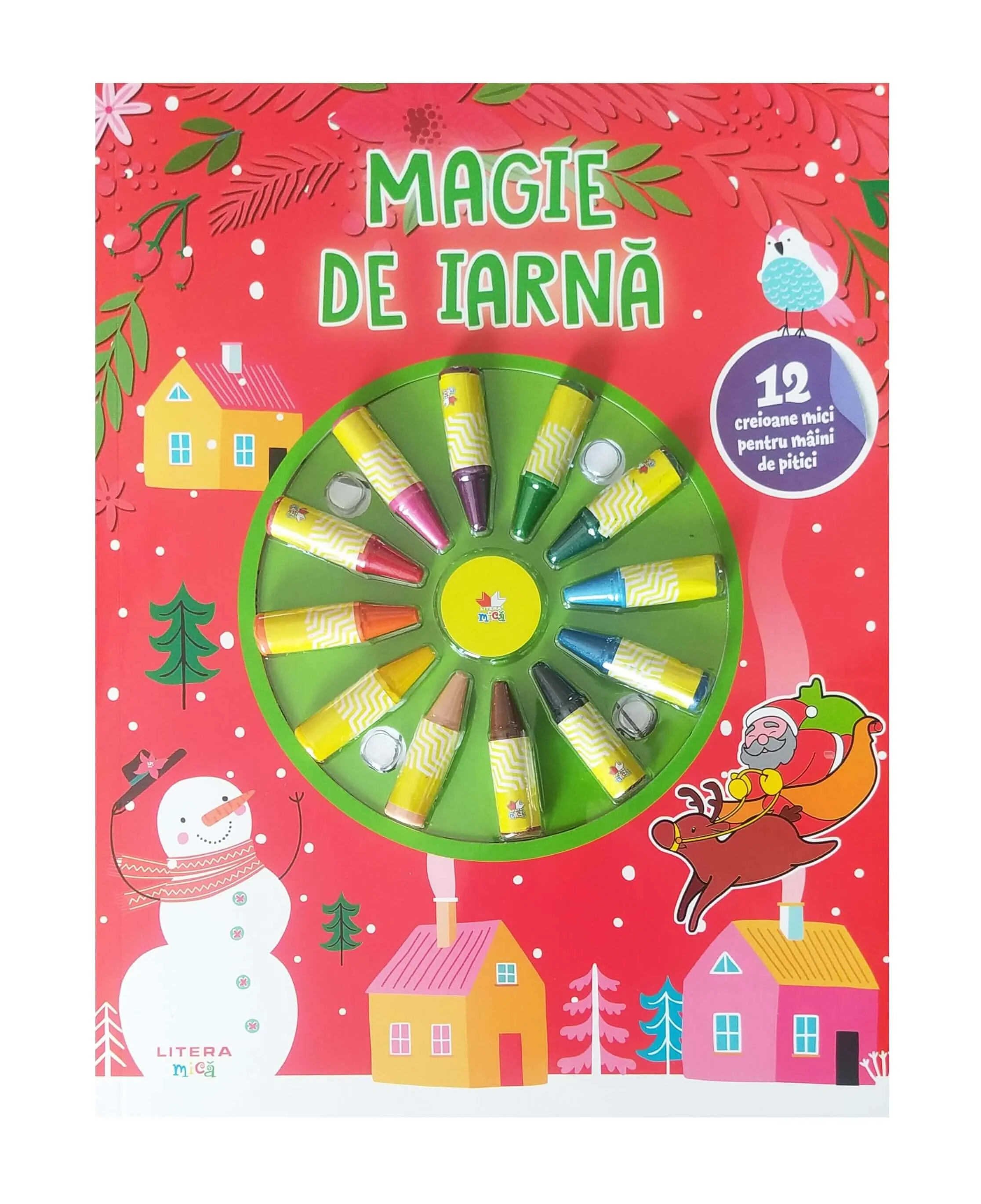 Magie de iarna. Carte de colorat. 12 creioane mici pentru maini de pitici