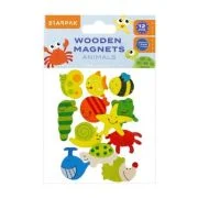 Magneti Starpak 528370 diverse animale, lemn, 40mm, 12 bucati