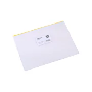 Mapa plastic Deli 5526, cu fermoar zip, A4, 170 microni, transparent, suport card