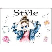 Mapa plastic inchidere cu fermoar, A4, design Style