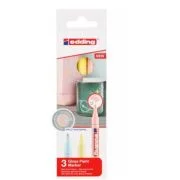 Marker cu vopsea edding 751, corp metalic, varf rotund, 1-2 mm, set 3 culori pastel