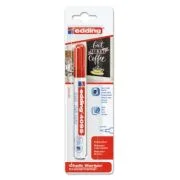 Marker Edding 4095 cu creta lichida, varf 2-3 mm, rosu, blister
