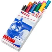 Marker Edding 750 cu vopsea, corp metalic, varf rotund, 2-4 mm, set 10 culori