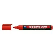 Marker permanent Edding 300, corp plastic, varf rotund, 1. 5-3 mm, rosu