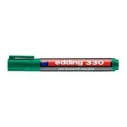 Marker permanent Edding 330, corp plastic, varf retezat, 1-5 mm, verde