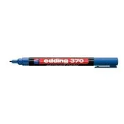 Marker permanent Edding 370, corp plastic, varf rotund, 1 mm, albastru