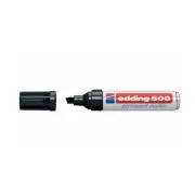 Marker permanent Edding 500, negru, corp aluminiu, varf retezat, 2-7 mm, negru