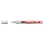 Marker permanent Edding 750, cu vopsea, corp metalic, varf rotund, 2-4 mm, alb