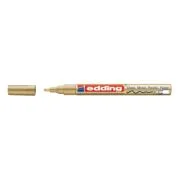 Marker permanent Edding 751 cu vopsea, corp metalic, varf rotund, 1-2 mm, auriu