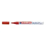 Marker permanent Edding 751 cu vopsea, corp metalic, varf rotund, 1-2 mm, rosu