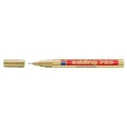 Marker permanent Edding 780, cu vopsea, corp aluminiu, varf rotund, 0. 8 mm, auriu