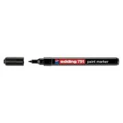 Marker permanent Edding 791, cu vopsea, corp plastic, varf rotund, 1-2 mm, negru