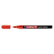Marker permanent Edding 791, cu vopsea, corp plastic, varf rotund, 1-2 mm, rosu