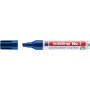 Marker permanent Edding No. 1, corp aluminiu, varf tesit, 1-5 mm, verde