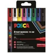 Marker UNI PC-3M 0. 9-1. 3 mm, set 8 culori, Posca