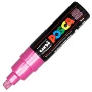 Marker UNI PC-8K 8. 0 mm, varf tesit, roz metalizat, Posca
