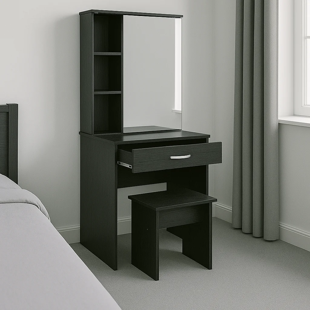 Masa de toaleta cu oglinda Zelia, 60x40x151 cm