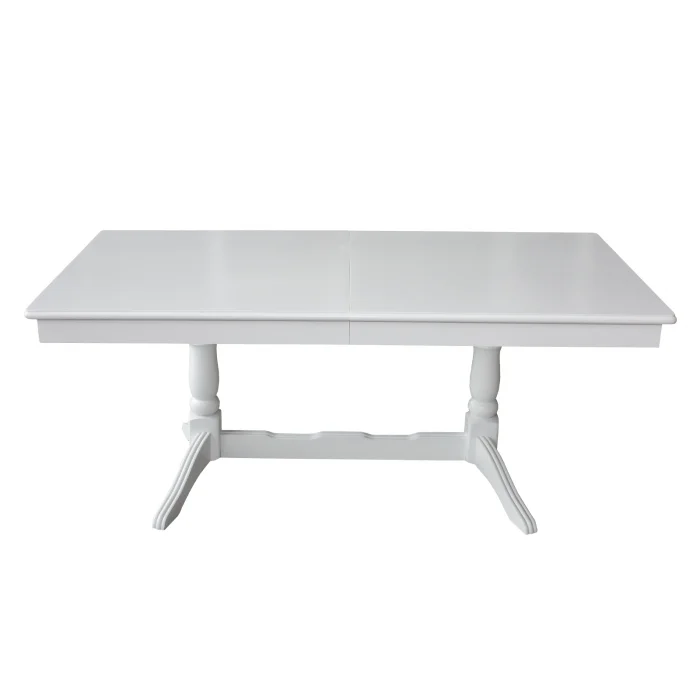 Masa extensibila EUROPA, lemn masiv, dreptunghiulara, alb, 160 240x92x70 cm