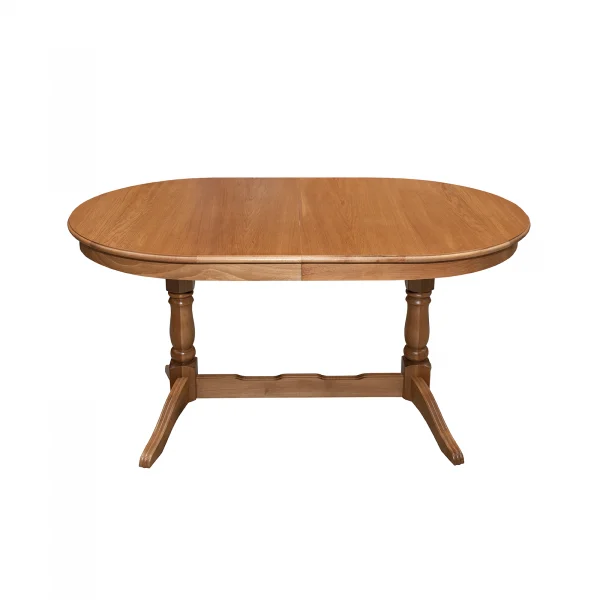 Masa extensibila EUROPA, lemn masiv, ovala, stejar, 160 240x92x70 cm