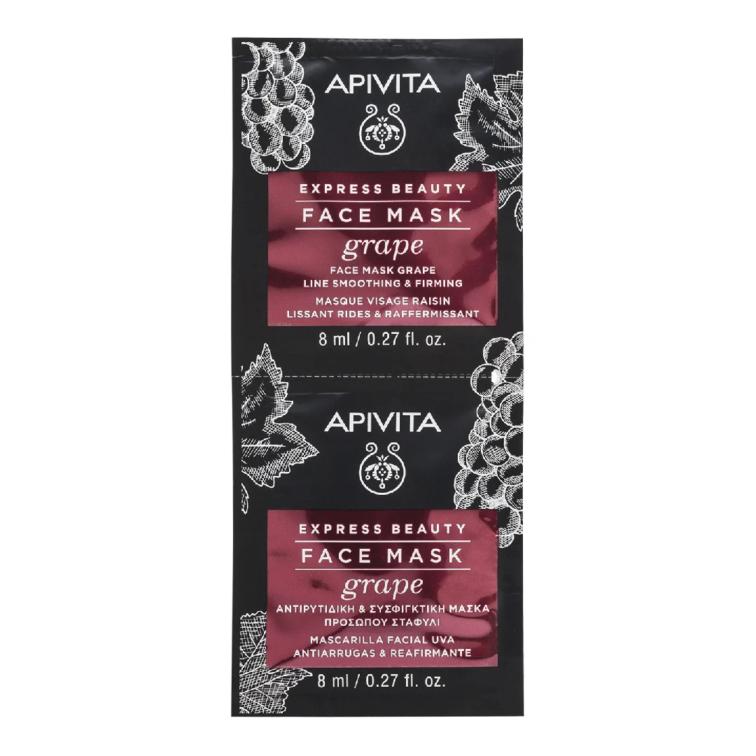 Masca de fata antirid cu extract de struguri, 2*8 ml, Apivita