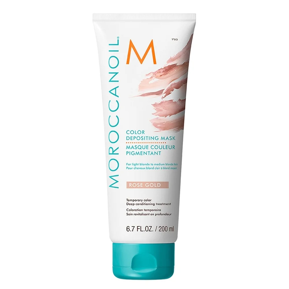 Masca nuantatoare Moroccanoil Rose Gold pentru par blond