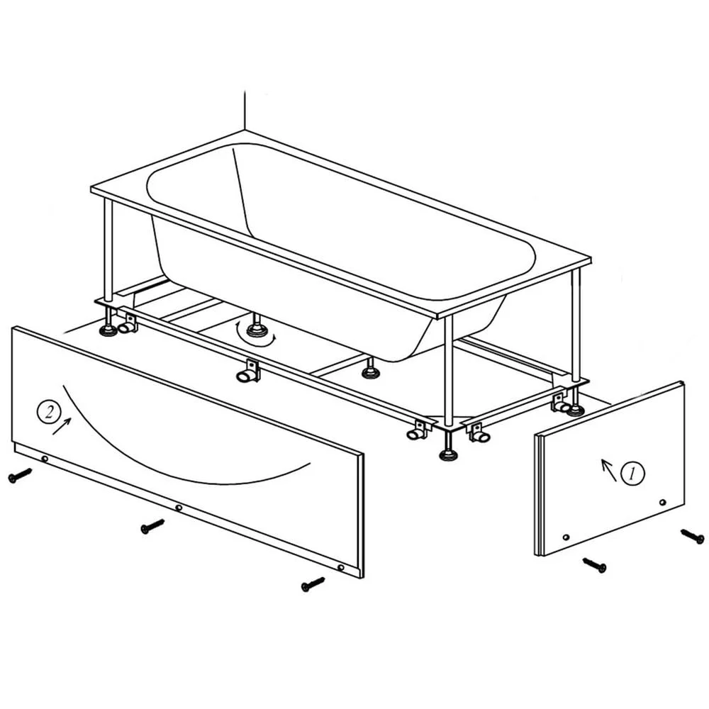 Masca si cadru rigidizare pentru cada 170x75 cm, Kolpasan