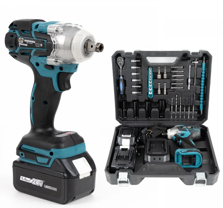 Masina de impact si insurubat cu 2 acumulatori si 43 accesorii  36V 5Ah