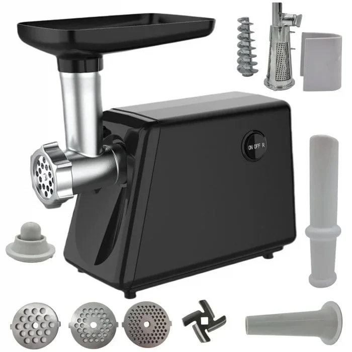 MASINA de tocat carne 3500w electrica PROFESIONALA , 4 IN 1, adaptor rosii, carnati, chiftele NEGRU LUCIOS CAMPION CMP1671