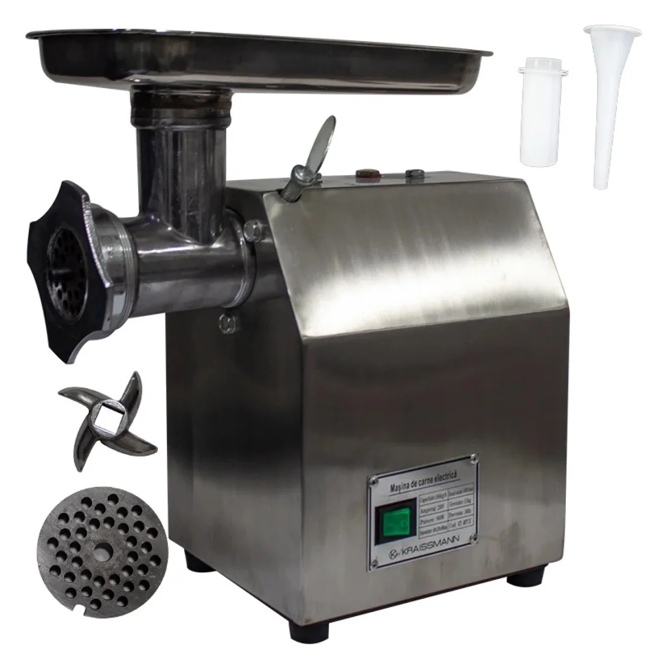Masina Tocat Carne Profesionala Inox, 160 kg/h, 900W, BRILLO