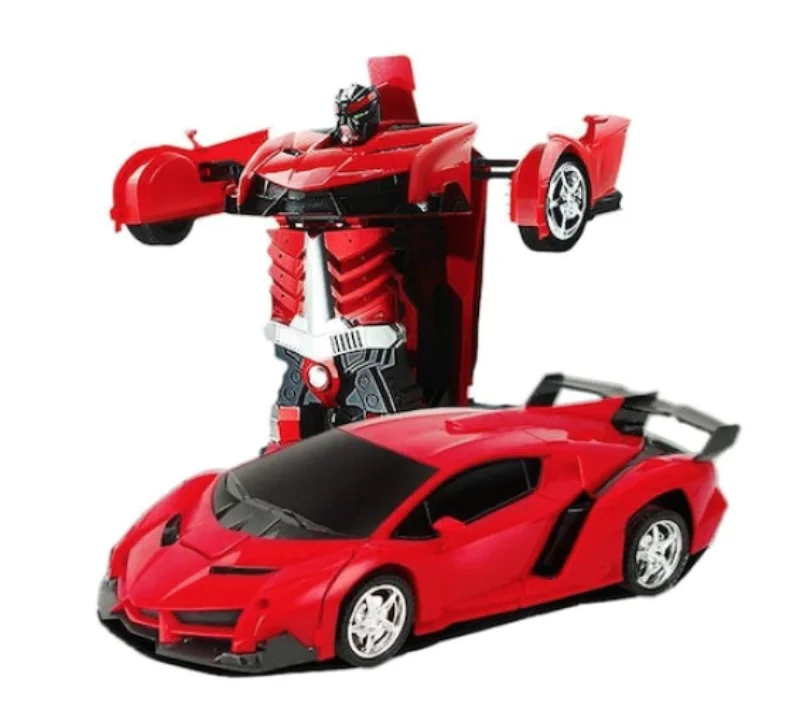 Masina transformer rosie  interactiva cu telecomanda