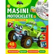 Masini, motociclete si alte vehicule. Lipeste si coloreaza