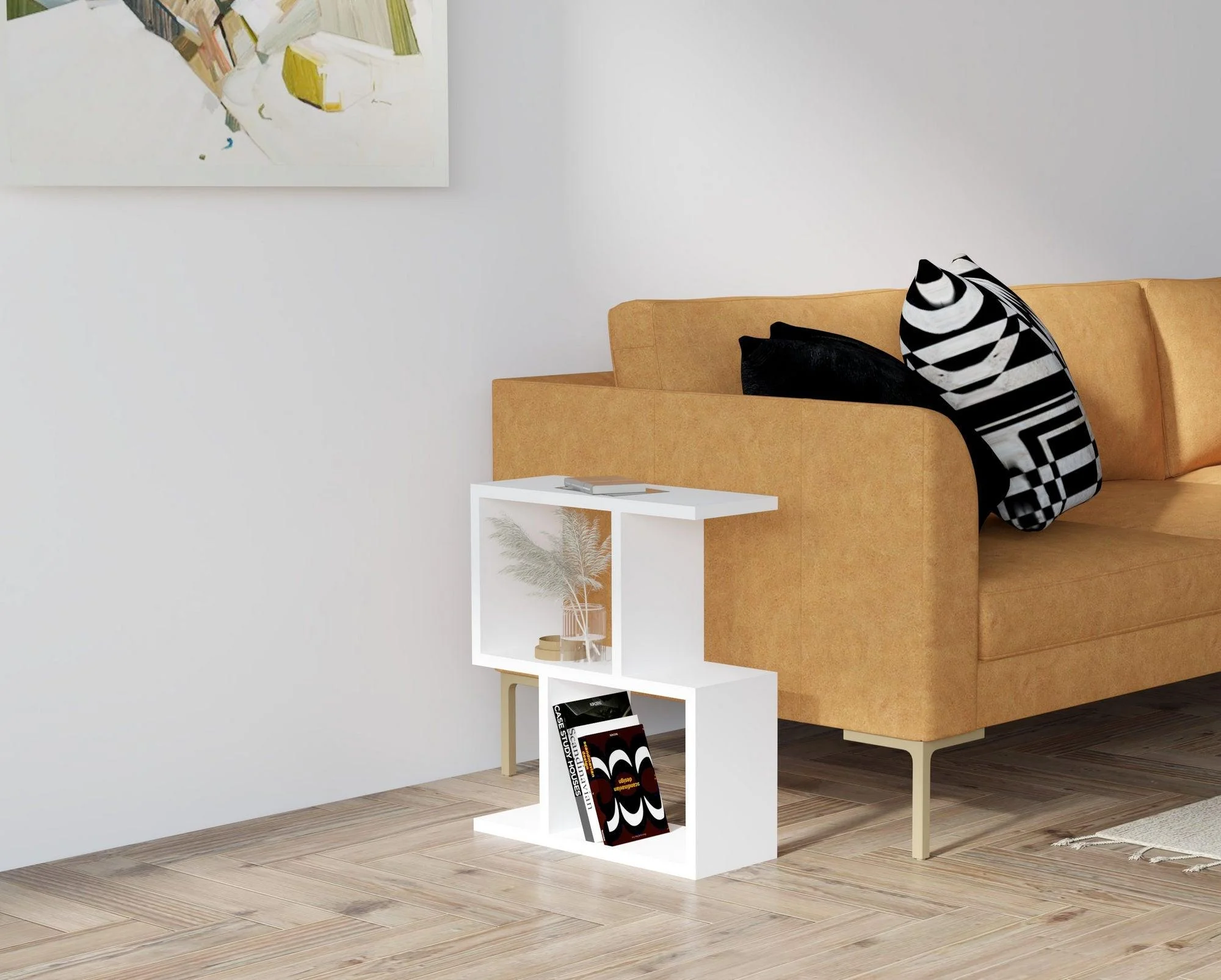 Masuta laterala Lays, Alb, 45x51,4x17 cm