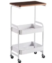 Masuta portabila petru cafea otel carbon 2 polite si cu o masa de lucru ALBA