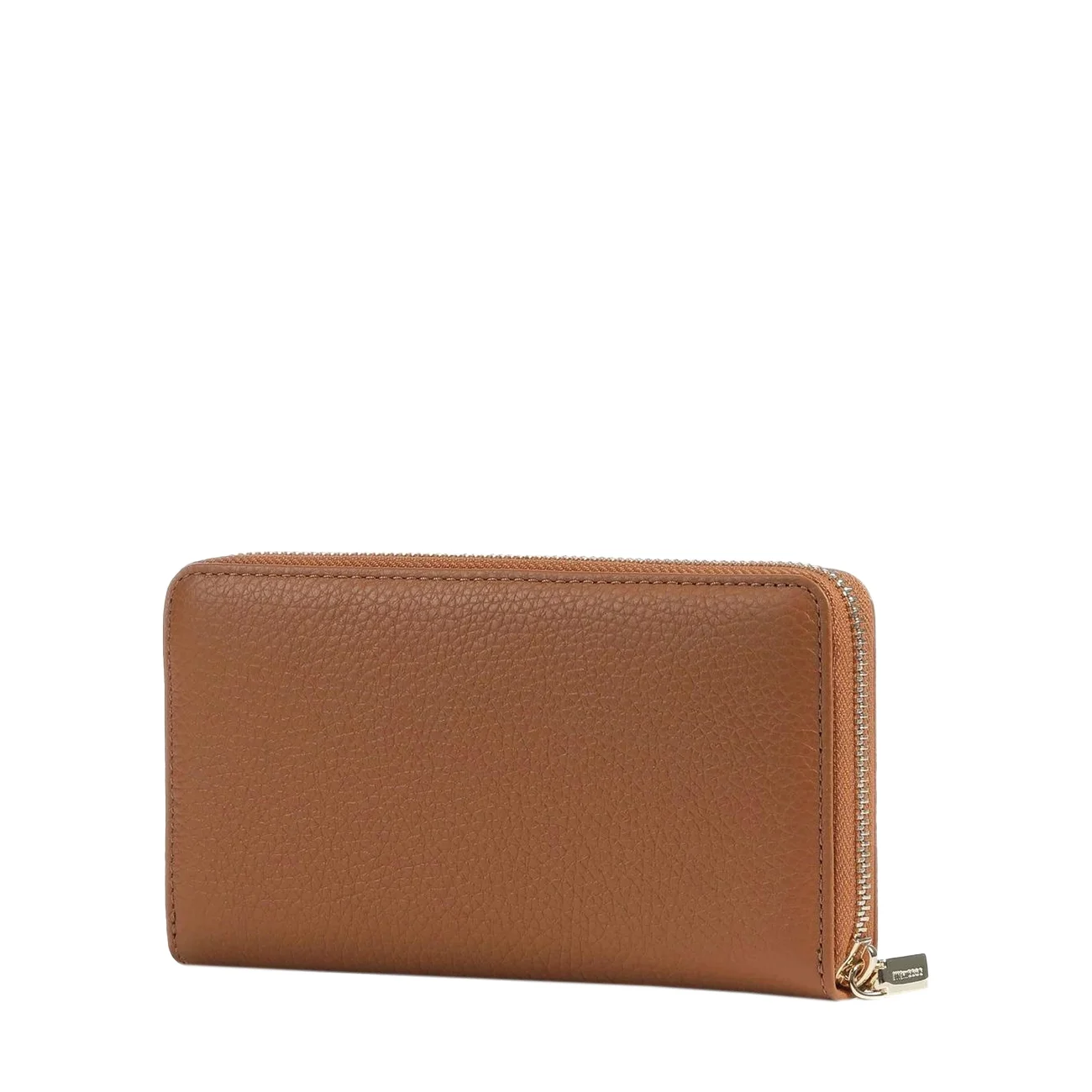 Metallic soft large zip around wallet cuir
