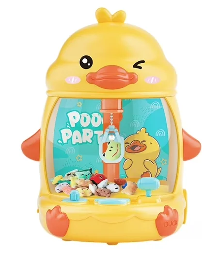 Mini Automat cu Gheara in forma de Ratusca joc interactiv pentru copii cu lumini si muzica