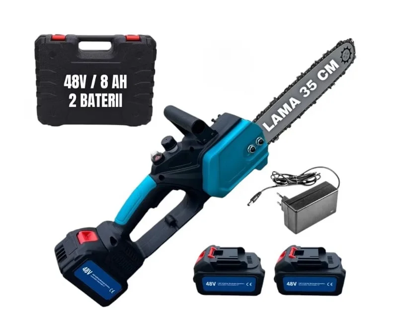 Mini Drujba electrica cu 2 acumulatori 8AH, 48V, 300mm, 12'' inch, brushless, Campion CMP1435B