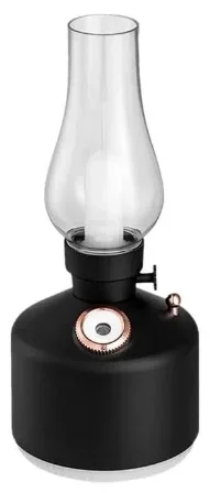 Mini umidificator NEGRU cu lampa fara capac si schimbare de culoare