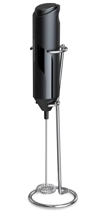 Mixer spuma de lapte negru cu stand vertical ideal pentru cappuccino caffe latte