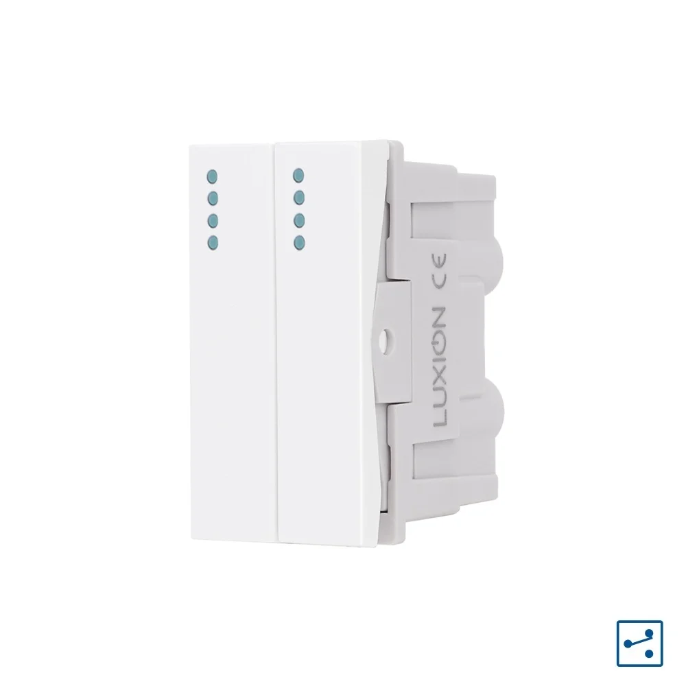 Modul Intrerupator Dublu Cap-Scara Mecanic 2M / 1M LUXION, Standard Italian