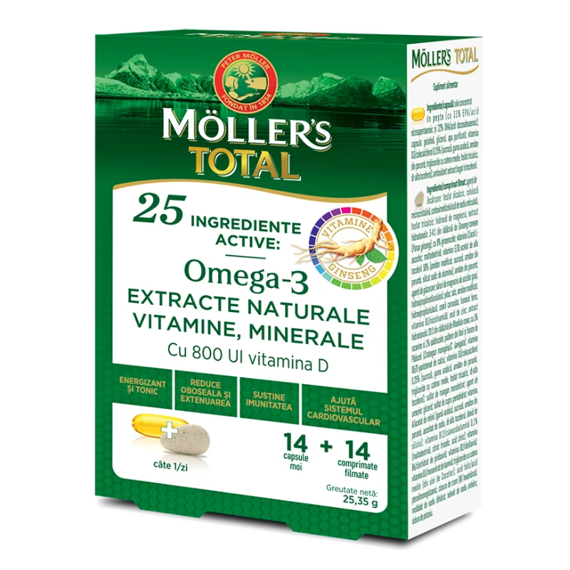 Mollers Total, 14 capsule + 14 comprimate, Moller's
