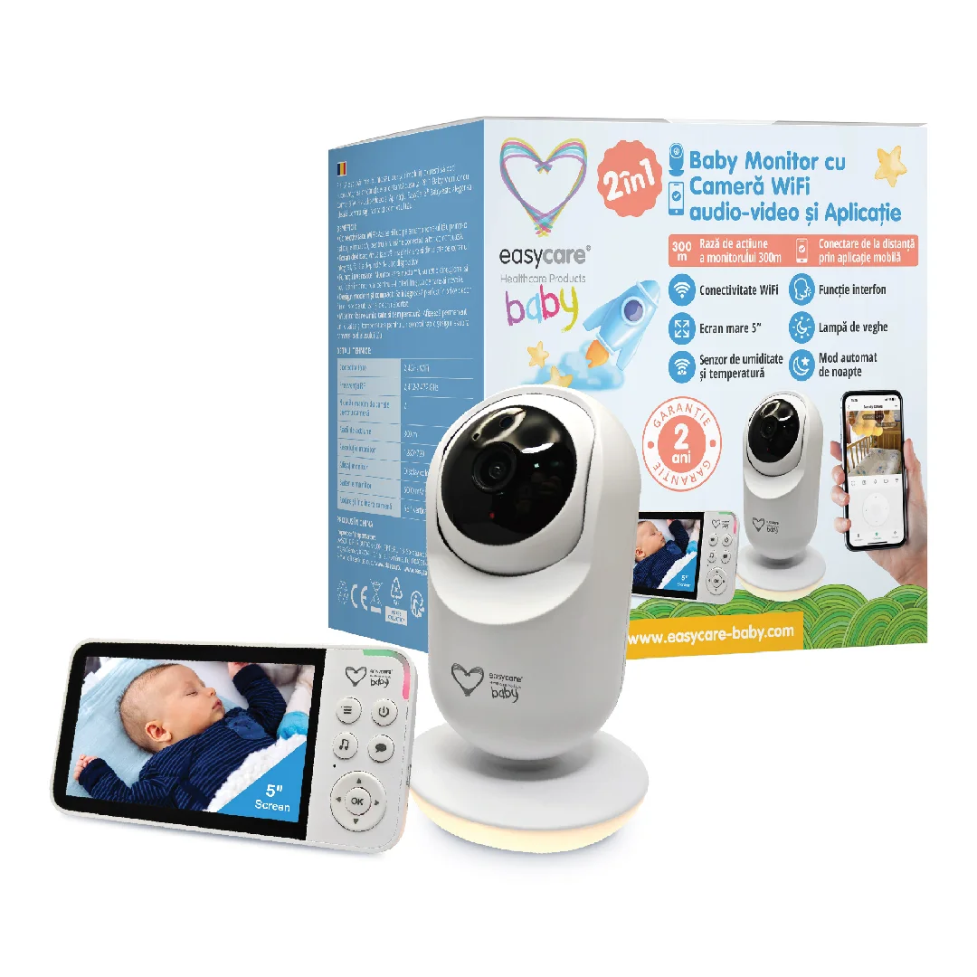 Monitor cu camera WiFi 2in1, EasyCare Baby