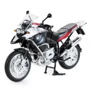 Motocicleta metalica Bmw alba, scara 1 la 9