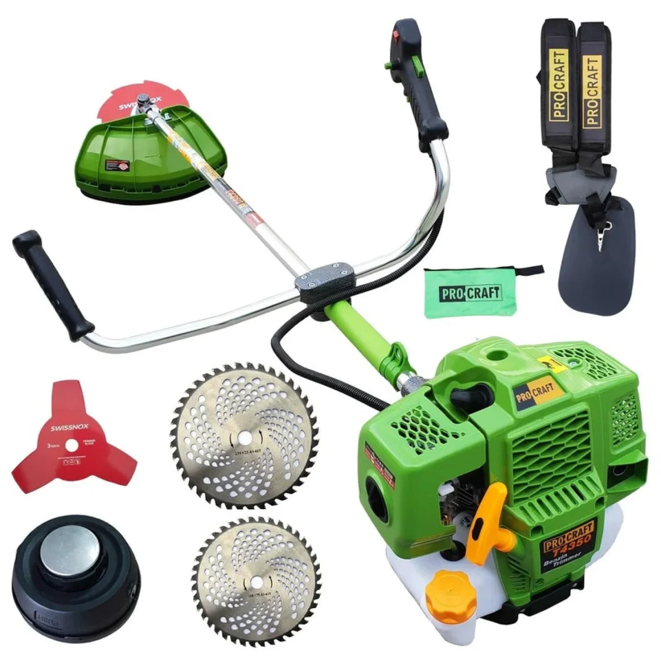 Motocoasa Procraft T4350, benzina, 4.8CP, 9000 rpm, Compet Accesorizata, Model Nou