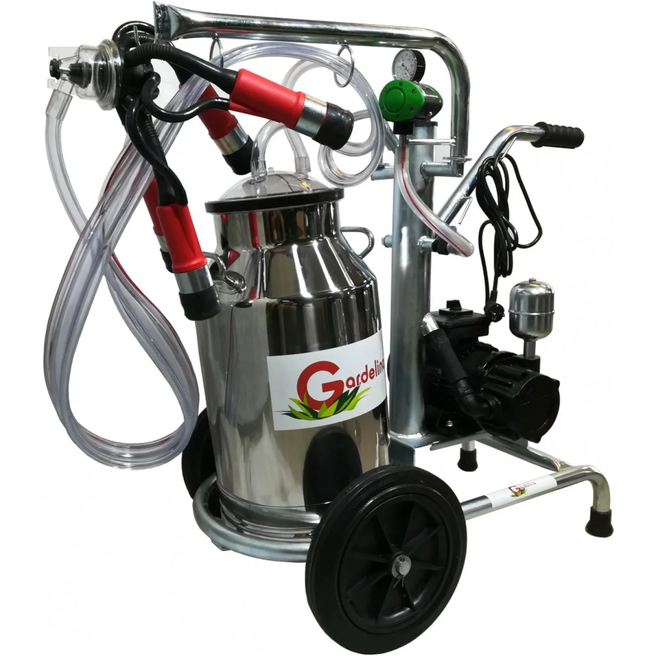 Mulgatoare Vaci Gardelina 140 INOX PC, 40L inox, 1 post, 180 l/min, 8 bovine pe ora