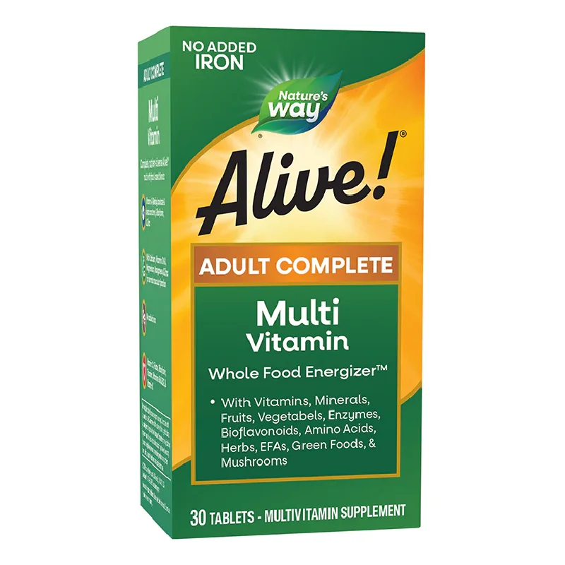Multivitamine fara fier adaugat Alive Nature's Way, 30 tablete, Secom